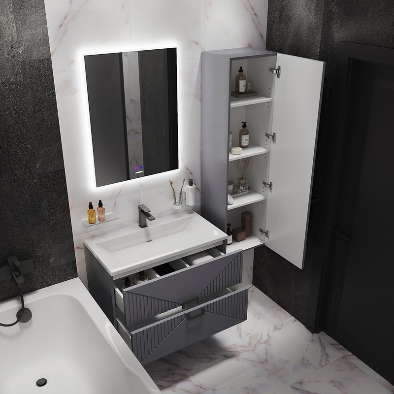 Тумба под раковину без столешницы Grossman Луксор 70 матовый графит