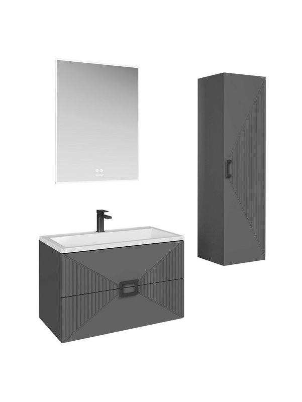 Тумба под раковину без столешницы Grossman Луксор 70 матовый графит