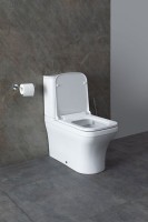 Унитаз-компакт напольный Allen Brau Infinity 4.21012.20 безободковый, с микролифтом, белый глянец