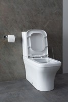 Унитаз-компакт напольный Allen Brau Infinity 4.21012.20 безободковый, с микролифтом, белый глянец