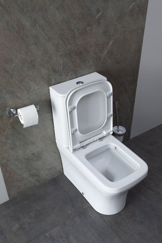 Унитаз-компакт напольный Allen Brau Infinity 4.21012.20 безободковый, с микролифтом, белый глянец