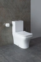 Унитаз-компакт напольный Allen Brau Infinity 4.21012.20 безободковый, с микролифтом, белый глянец