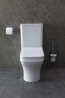 Унитаз-компакт напольный Allen Brau Infinity 4.21012.20 безободковый, с микролифтом, белый глянец