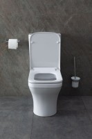 Унитаз-компакт напольный Allen Brau Infinity 4.21012.20 безободковый, с микролифтом, белый глянец