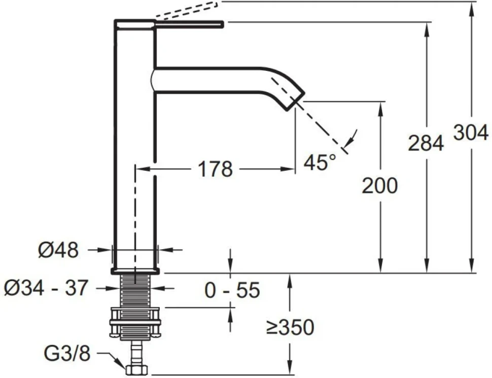 Смеситель для раковины Jacob Delafon Grands Boulevards E77959-4AND-CP