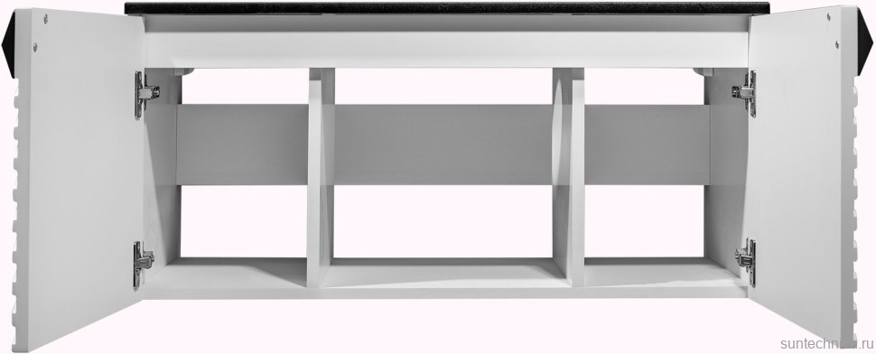 Тумба с раковиной Runo Андорра 85 белая матовая, черная, раковина Lavello 50