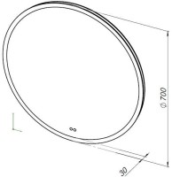 Зеркало круглое Aquanet Арт D 700 LED RGB с подсветкой, белое