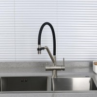 Смеситель для кухни Gappo G4398-85 с гибким изливом, сатин, черный