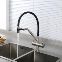 Смеситель для кухни Gappo G4398-85 с гибким изливом, сатин, черный