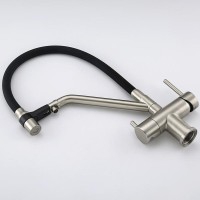 Смеситель для кухни Gappo G4398-85 с гибким изливом, сатин, черный