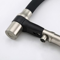 Смеситель для кухни Gappo G4398-85 с гибким изливом, сатин, черный