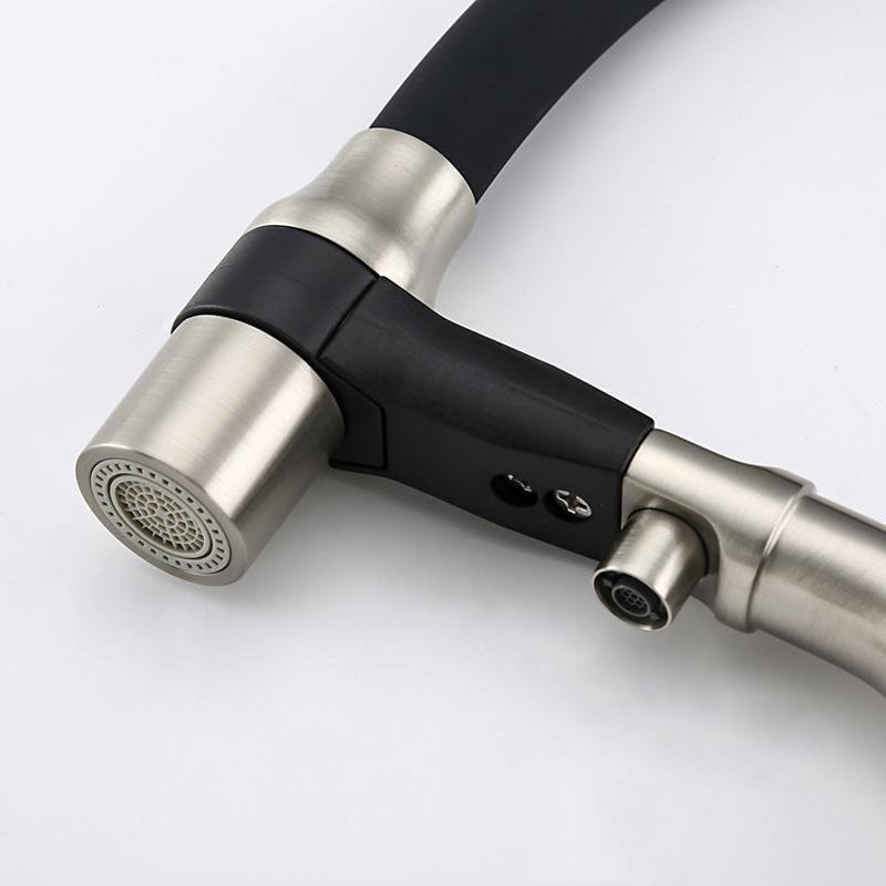 Смеситель для кухни Gappo G4398-85 с гибким изливом, сатин, черный