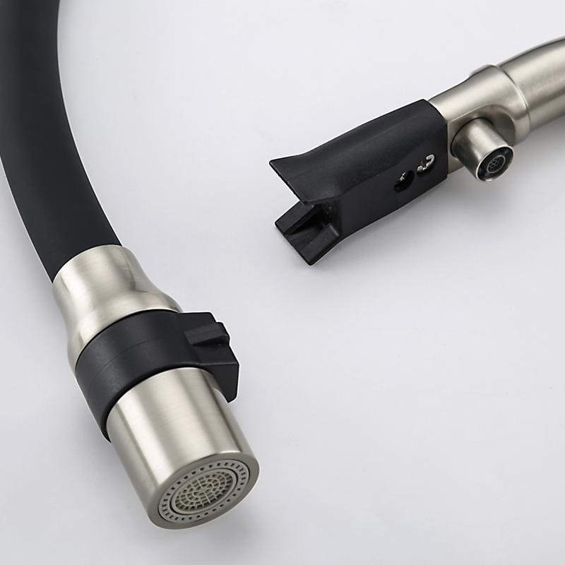 Смеситель для кухни Gappo G4398-85 с гибким изливом, сатин, черный