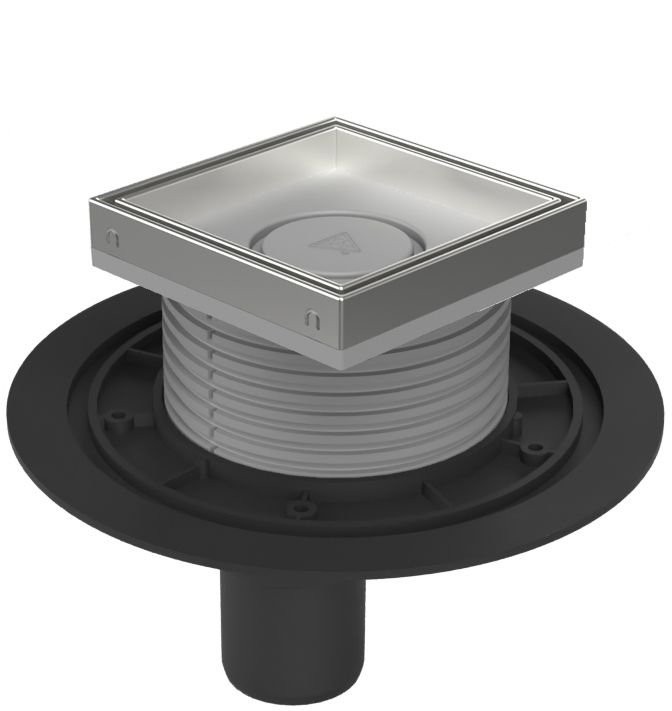 Душевой трап AZARIO DN50 10х10х13 см вертикальный слив (AZ-C 384 A)