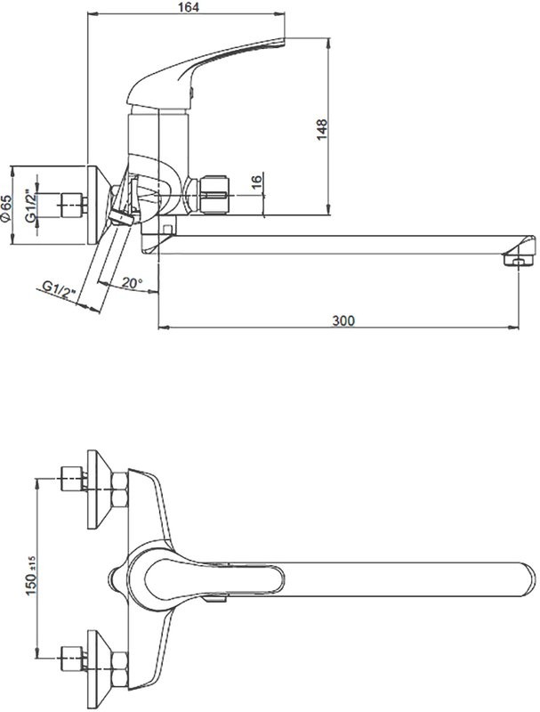 Универсальный смеситель Paini Trento TRCR119LMKM