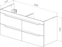 Тумба с раковиной Lemark Olivia 125 дуб кантри, белая глянцевая, раковина MyJoys