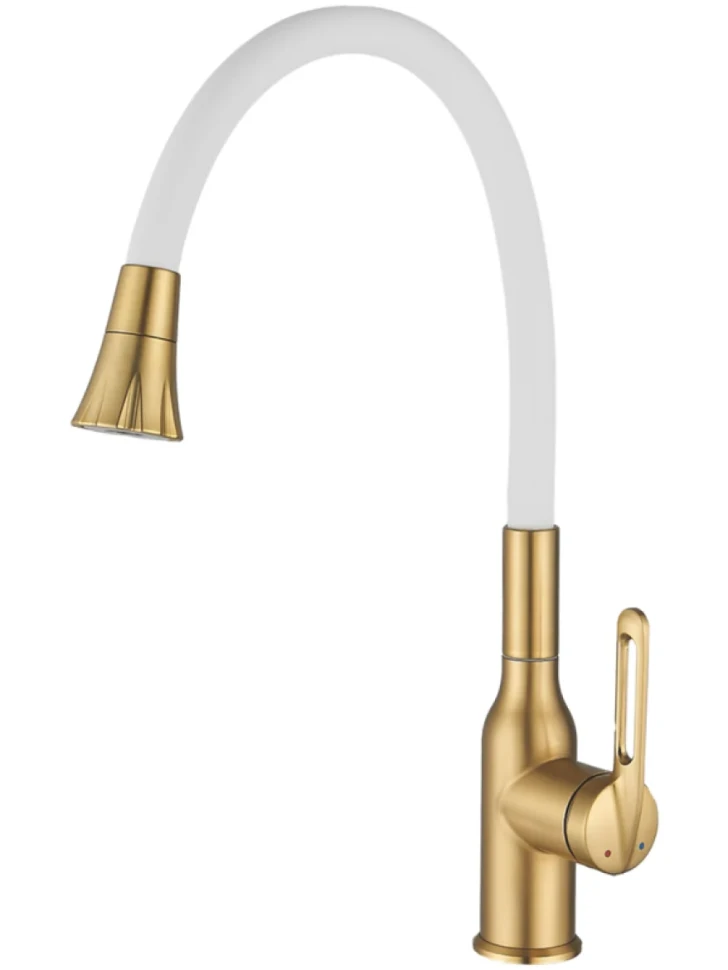 Смеситель для кухни Haiba HB42830-5 золото, белый