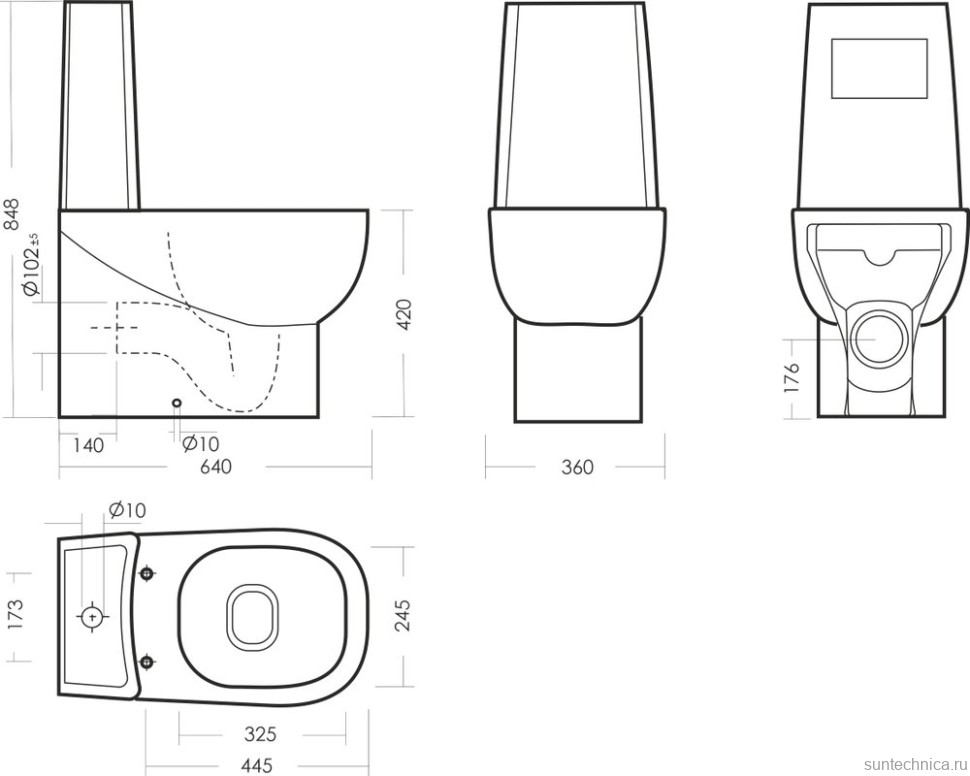 Унитаз-компакт напольный Sanita luxe Infinity MON Comfort с микролифтом, белый