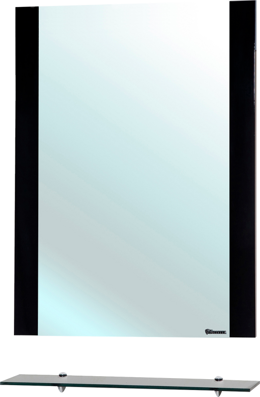 Зеркало Bellezza Рокко 60 черное, с полкой