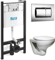 Комплект Roca Mateo 893100010 подвесной унитаз + инсталляция + кнопка Комплект Roca Mateo 893100010 подвесной унитаз + инсталляция + кнопка
