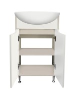 Тумба с раковиной Runo Эконова 60 напольная, серо-оливковая