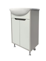 Тумба с раковиной Runo Эконова 60 напольная, серо-оливковая