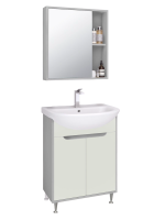 Тумба с раковиной Runo Эконова 60 напольная, серо-оливковая