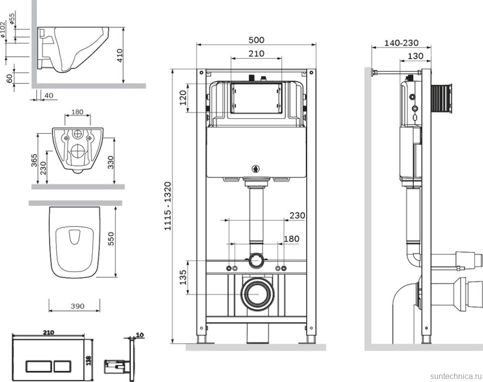 Комплект AM.PM Inspire V2.0 IS47001.50A1700 безободковый, с микролифтом