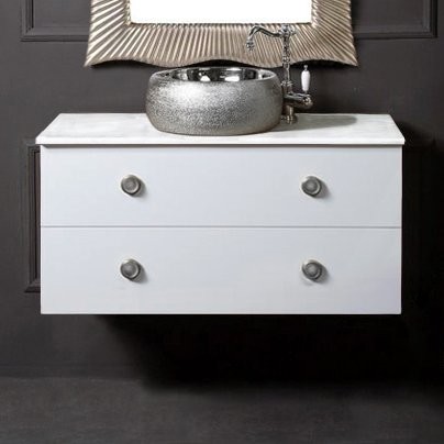 Тумба с раковиной Armadi Art NeoArt 100 белая с ручками Satine хром