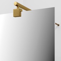 Душевая перегородка Wasserkraft Rur 30W 90 см, профиль матовое золото, стекло зеркальное