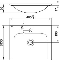 Тумба с раковиной Keuco Stageline 32822 46 см, R, инокс матовый