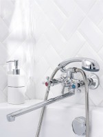 Смеситель с длинным изливом для ванны РМС SL71 SL71-143P Смеситель с длинным изливом для ванны РМС SL71 SL71-143P