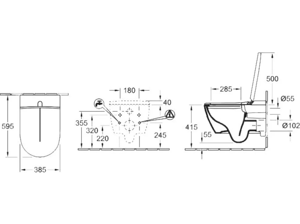 Комплект Умный унитаз Villeroy & Boch Viclean V0E100R1 альпийский белый, с функцией биде + Инсталляция TECE Profil TECEprofil Uni 2.0 9300302 + Кнопка TECEsolid 9240432 белая глянцевая + Рамка Now 9240410 белая + Крепления TECEprofil 9380014