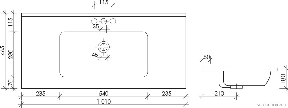 Тумба с раковиной Sancos Snob R 1.0 100 beige soft