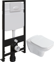 Комплект Унитаз подвесной STWORKI Дублин SETK3504-0605-001-1-6000 с микролифтом + Инсталляция EWRIKA ProLT 0026-2020 + Кнопка 0052 белая