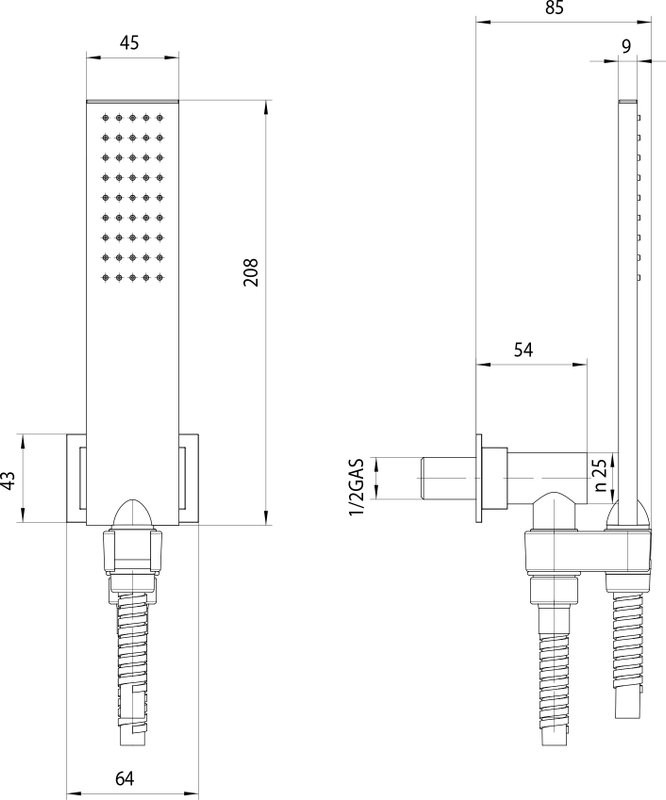 Душевой гарнитур Bossini Flat-One Flat-One C13011C.073 черный