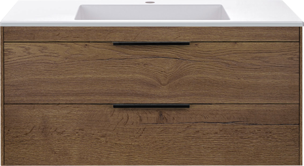 Тумба под раковину Vincea Chiara 2D 100, подвесная, 2 ящика, дуб табак