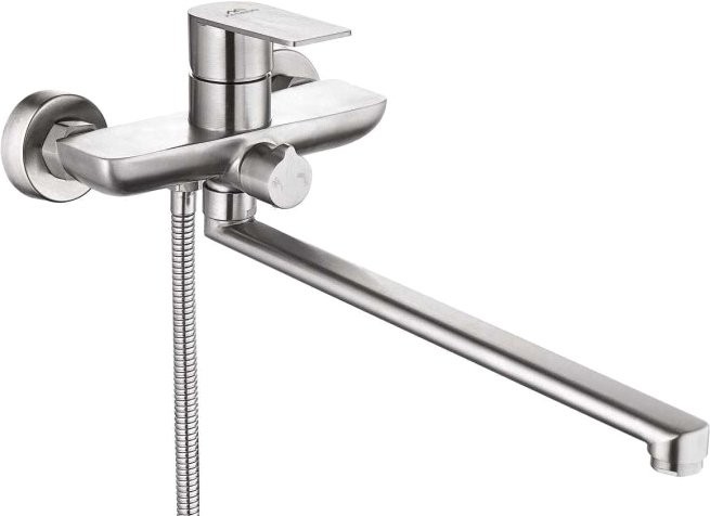 Смеситель с длинным изливом для ванны Fashun A52219 сатин