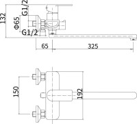 Смеситель с длинным изливом для ванны Fashun A52219 сатин Смеситель с длинным изливом для ванны Fashun A52219 сатин