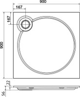 Поддон для душа Cezares Tray TRAY-S-A-90-56-W 90x90