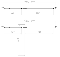 Душевая дверь в нишу Vincea Slim-N VDP-4SN100CLGM 100x195, профиль вороненая сталь