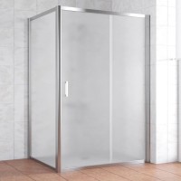 Душевой уголок Vegas Glass ZP+ZPV 130*100 08 10 профиль глянцевый хром, стекло сатин