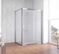 Душевой уголок Vegas Glass ZP+ZPV 130*100 08 10 профиль глянцевый хром, стекло сатин