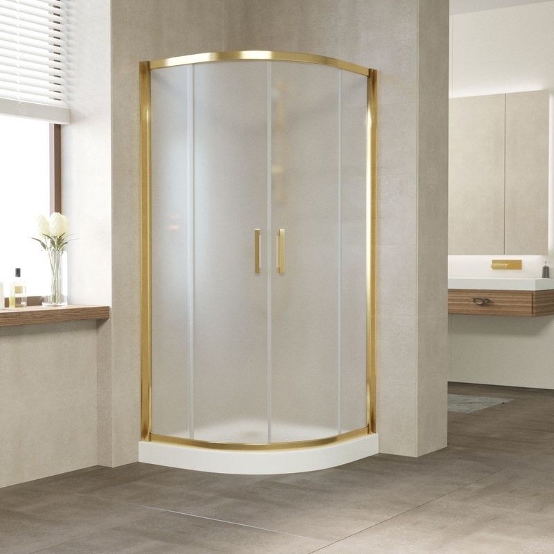 Душевой уголок Vegas Glass ZS Tur Novo 110 09 10 профиль золото, стекло сатин