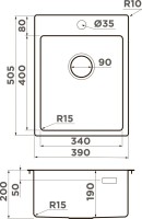 Комплект Мойка Omoikiri Amadare 39-IN + Измельчитель Nagare slim 500