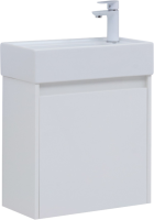 Тумба с раковиной Aquanet Nova Lite 50 белый глянец
