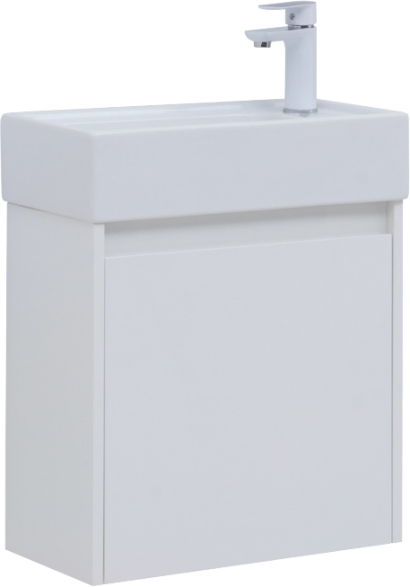 Тумба с раковиной Aquanet Nova Lite 50 белый глянец