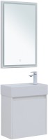 Тумба с раковиной Aquanet Nova Lite 50 белый глянец