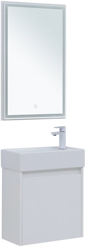 Тумба с раковиной Aquanet Nova Lite 50 белый глянец