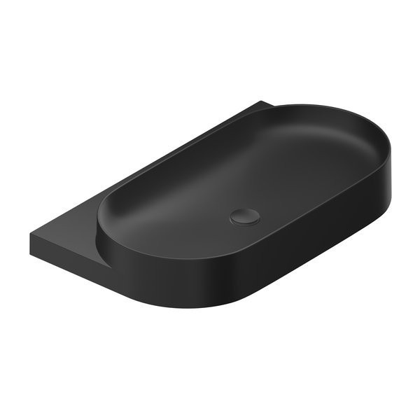 Консоль с раковиной Ravak Yard 80 матовая черная, раковина XJX0D080000 без отверстия под смеситель